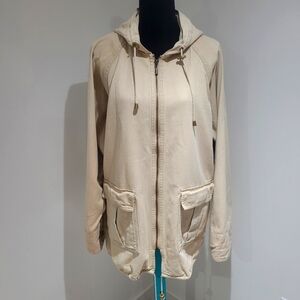 Northern Spirit by HBC Vintage Cotton Cream Hooded Jacket Medium Utility Chic